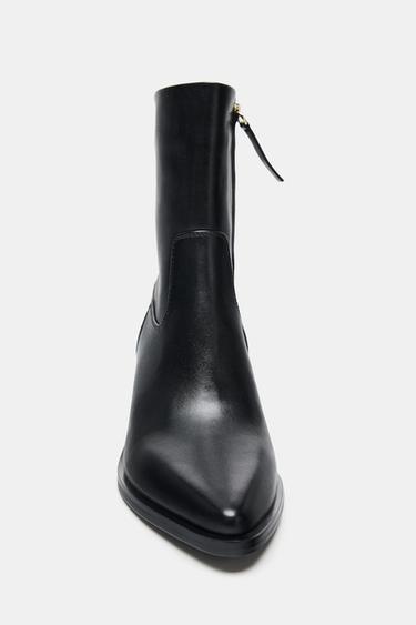 BOTTINES CAMPERO EN CUIR - Noir de Zara - Image 3