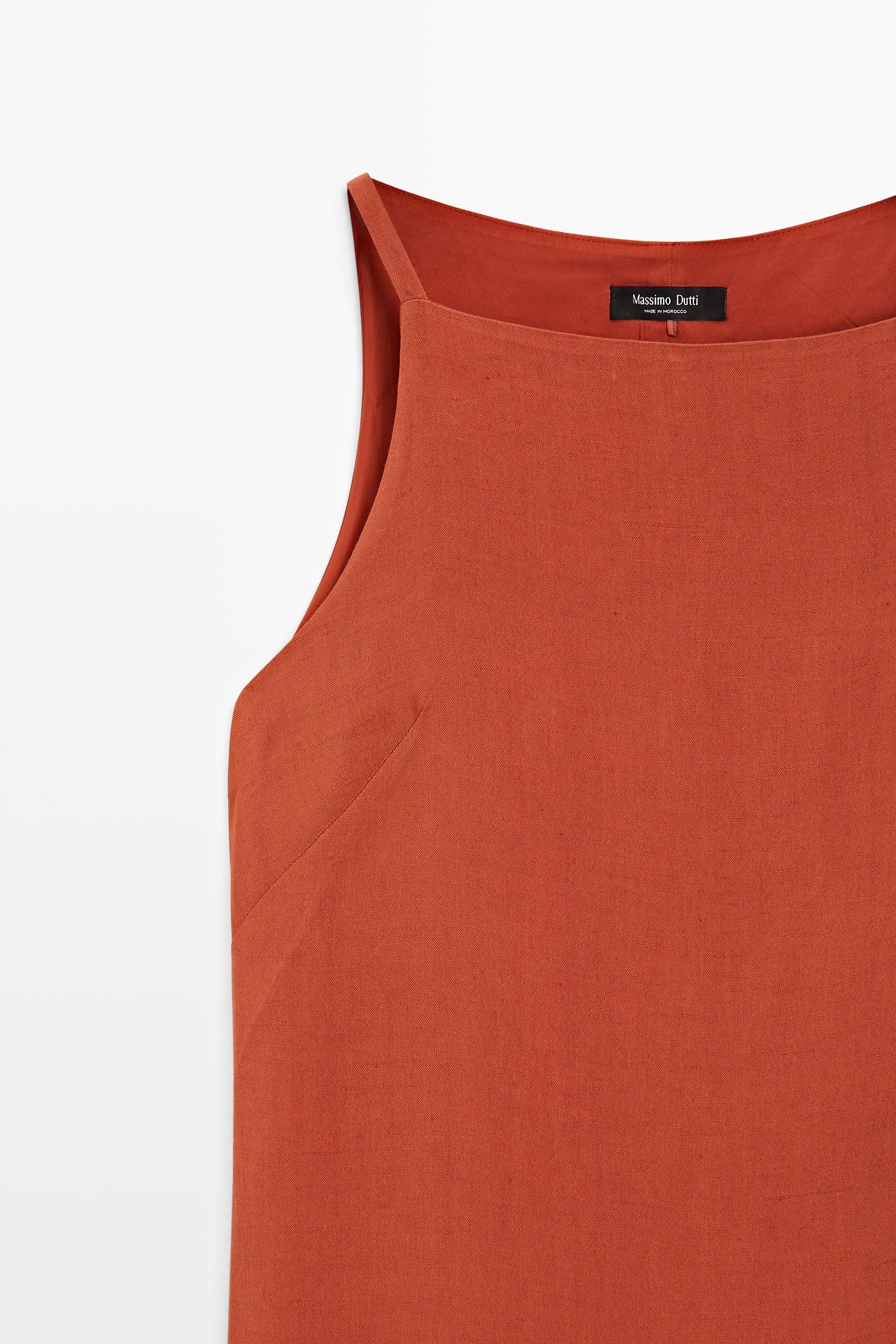 Strappy mini dress — Brick