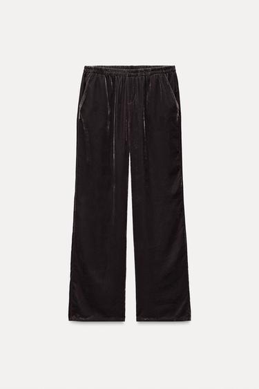 VELVET PYJAMA TROUSERS - Brown by Zara