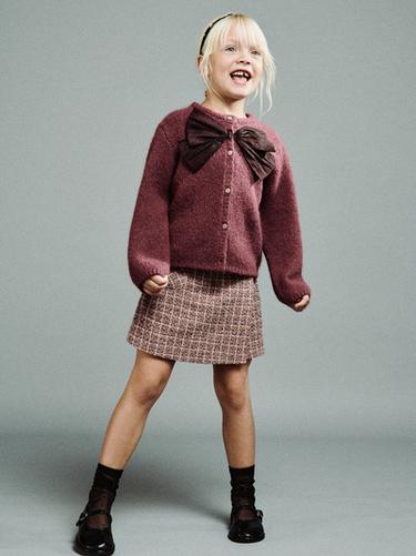КАРДИГАН С АТЛАСНЫМ БАНТОМ — РОЗОВАТЫЙ от Zara
