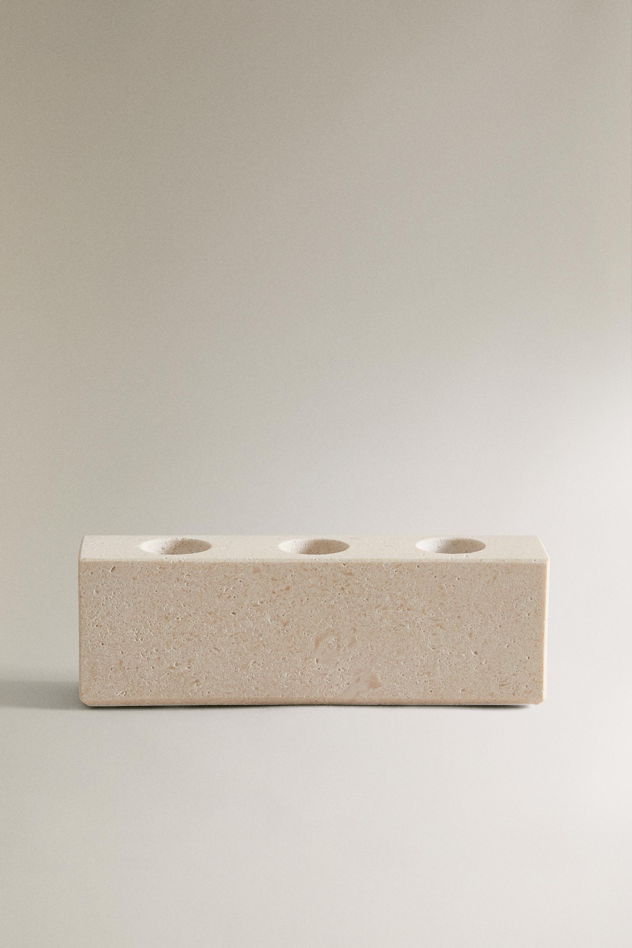 SUPPORT BROSSE À DENTS MARBRE BLANC