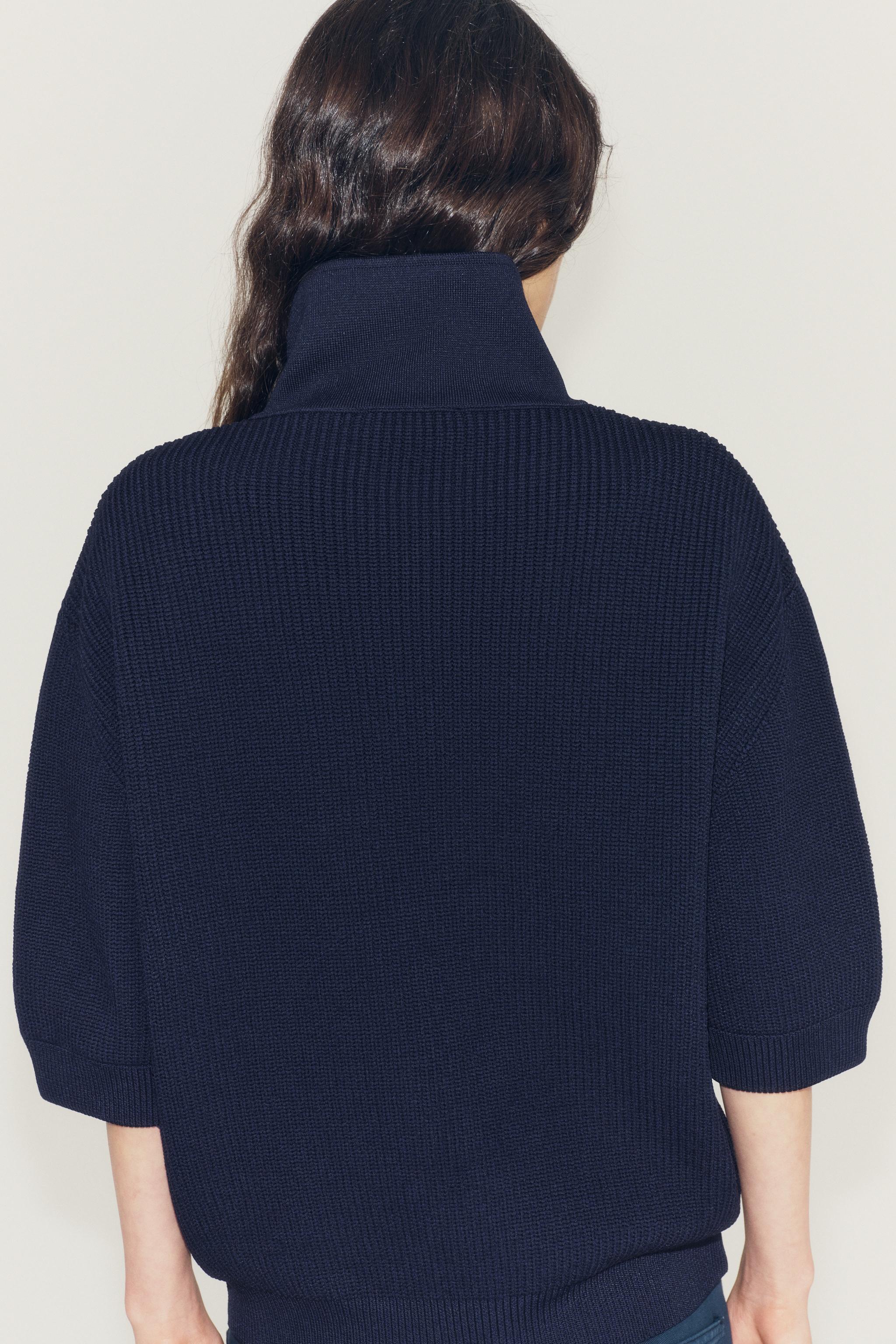 Zara FERMUARLI TRİKO HIRKA görsel 5