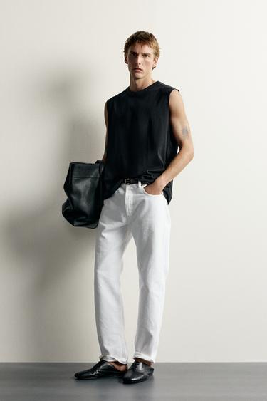 CONTRAST NECK TANK TOP - Black by Zara