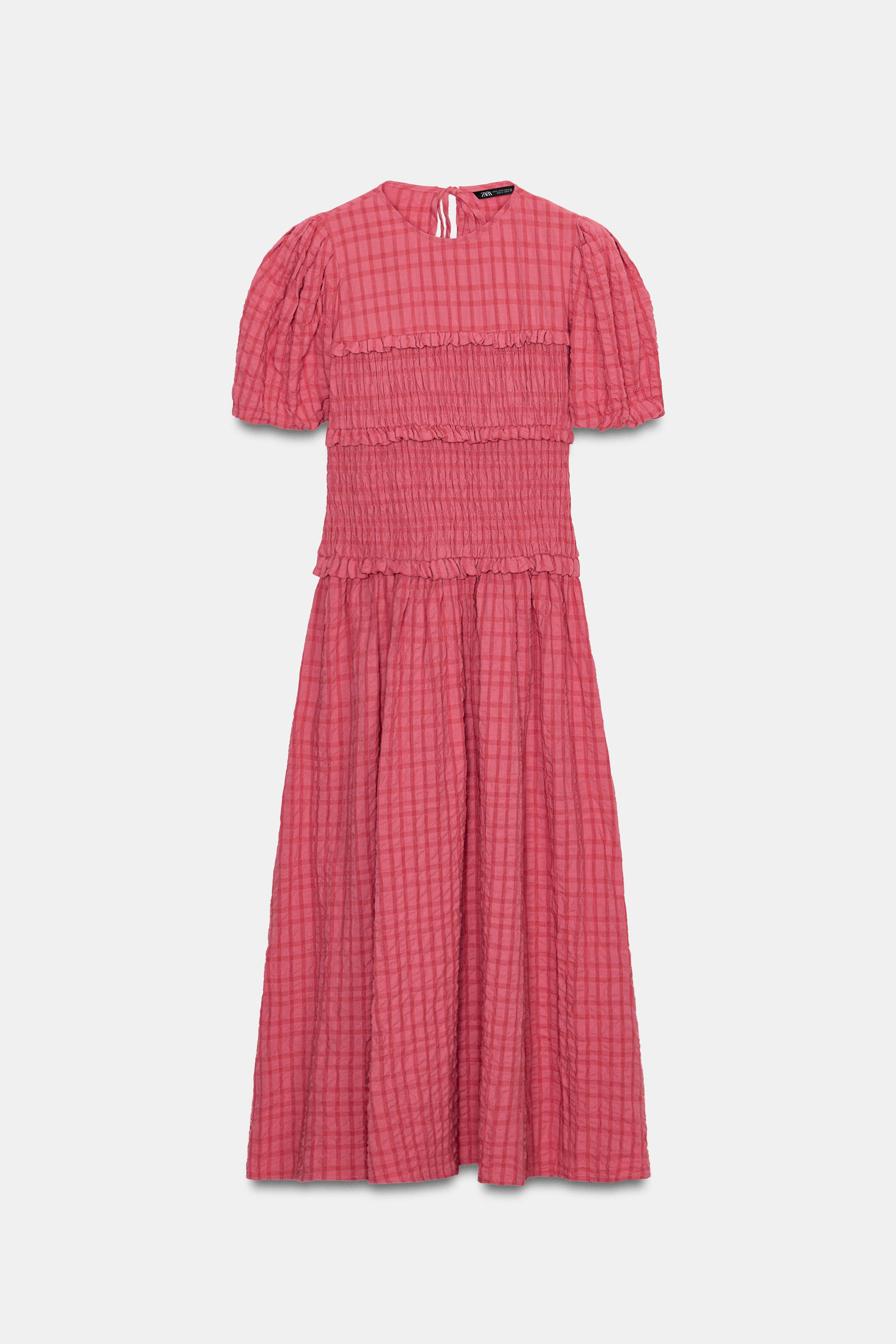 SMOCKED MIDI DRESS