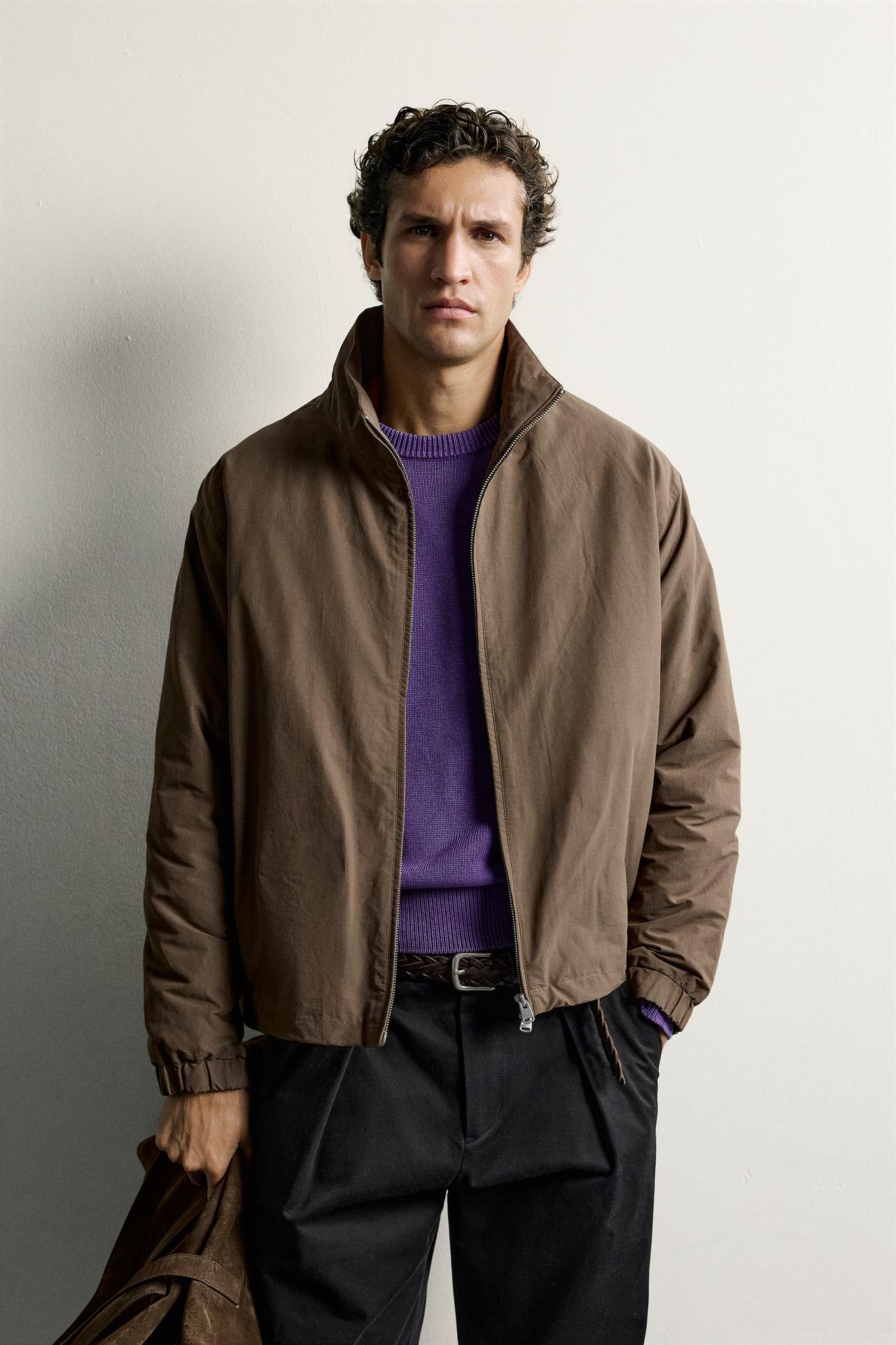 TECHNICAL PADDED OVERSHIRT — Light brown