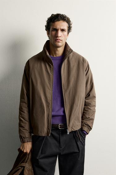 TECHNICAL PADDED OVERSHIRT — Light brown 1