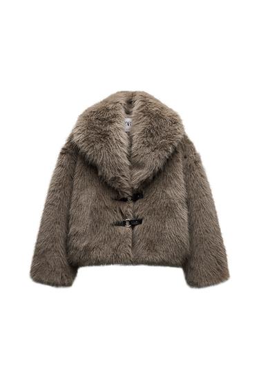SHORT FAUX FUR COAT