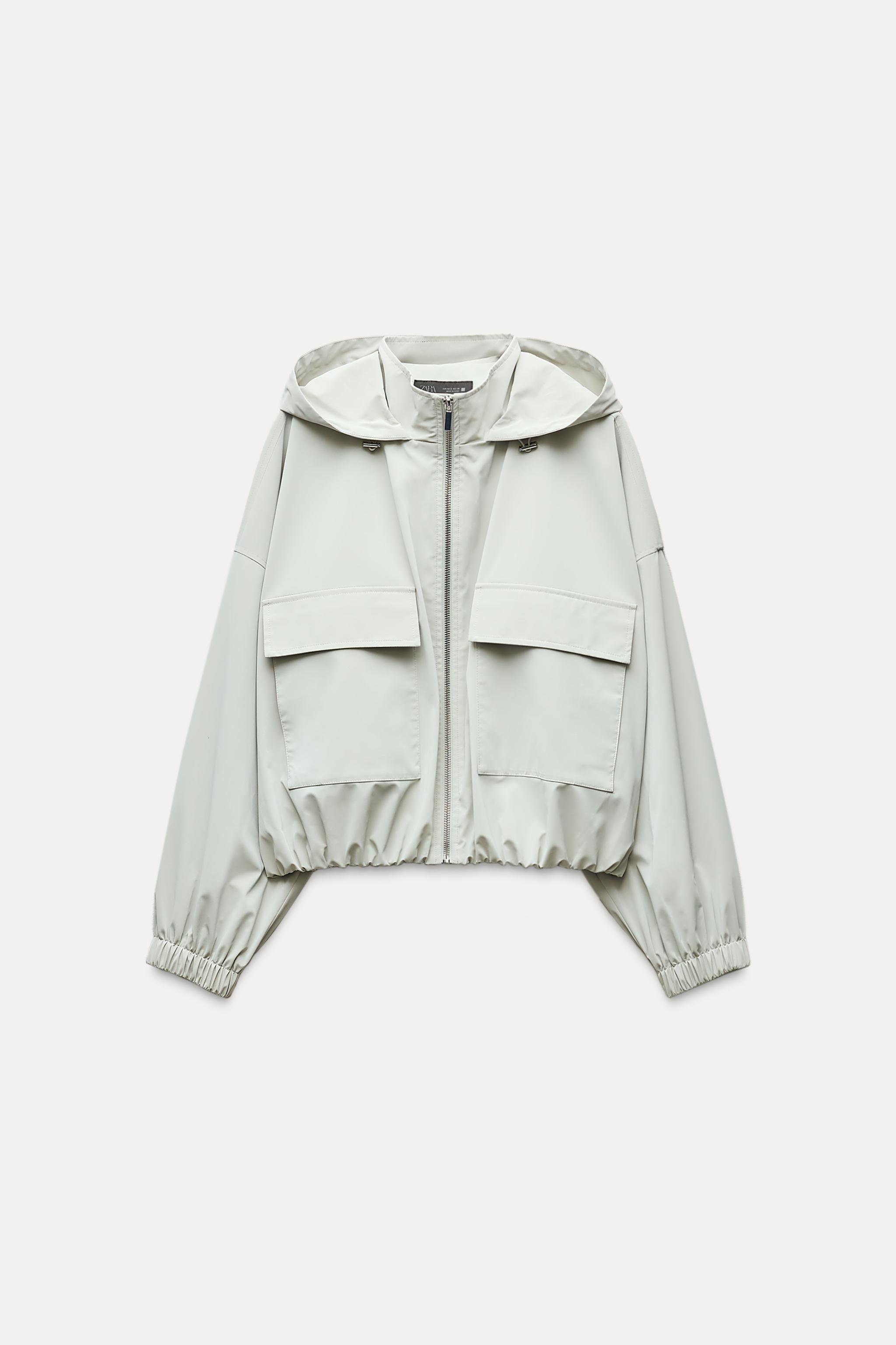 ZARA ラバーフィニッシュフーデッドジャケット - メルカリ