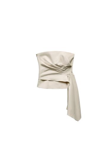 STRAPLESS DRAPED TOP