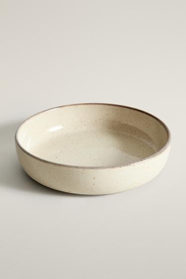 STONEWARE SOUP PLATE — Light ecru 2
