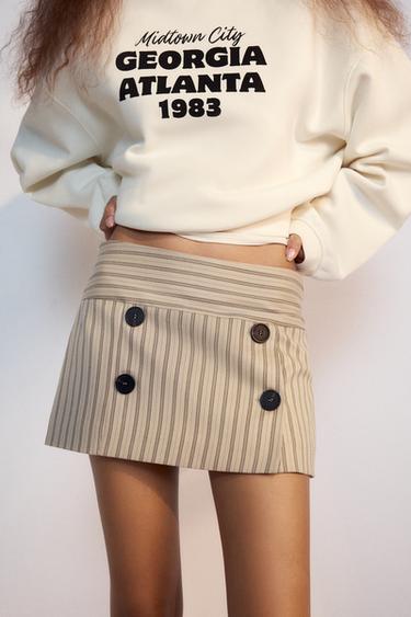 STRIPED SKORT - Light brown by Zara
