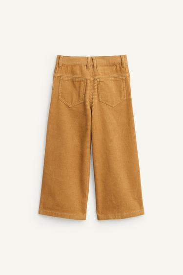 LIMITED EDITION WIDE-LEG CORDUROY TROUSERS - camel by Zara - Image 6