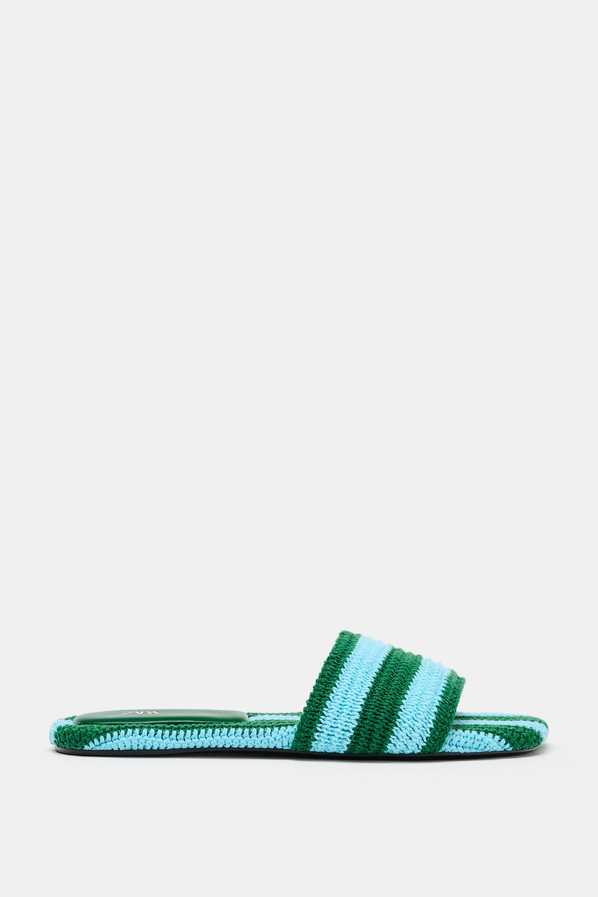 Zara Kroşe Düz Sandalet görsel 4