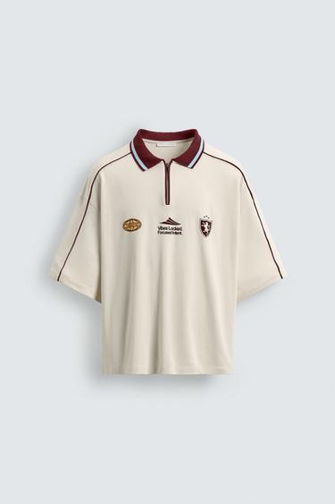 RETRO FOOTBALL PRINT POLO SHIRT - Sand by Zara - Image 6