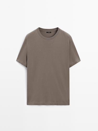 Zara 100% cotton medium weight T-shirt - Light tan