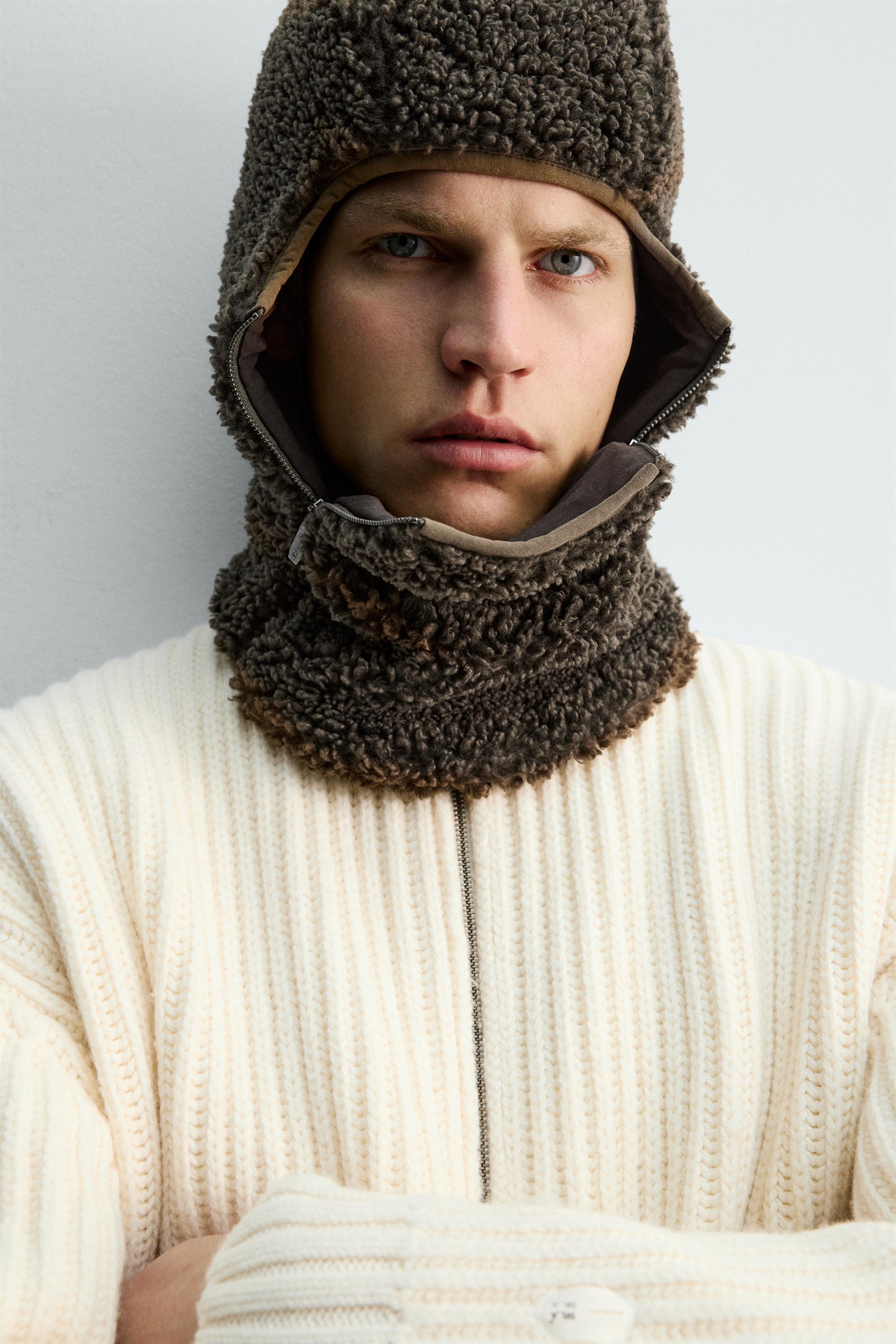 FAUX SHEARLING BALACLAVA X SR_A - Khaki | ZARA United States