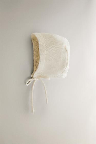 CASHMERE BABY BONNET - Oyster-white by Zara - Image 1
