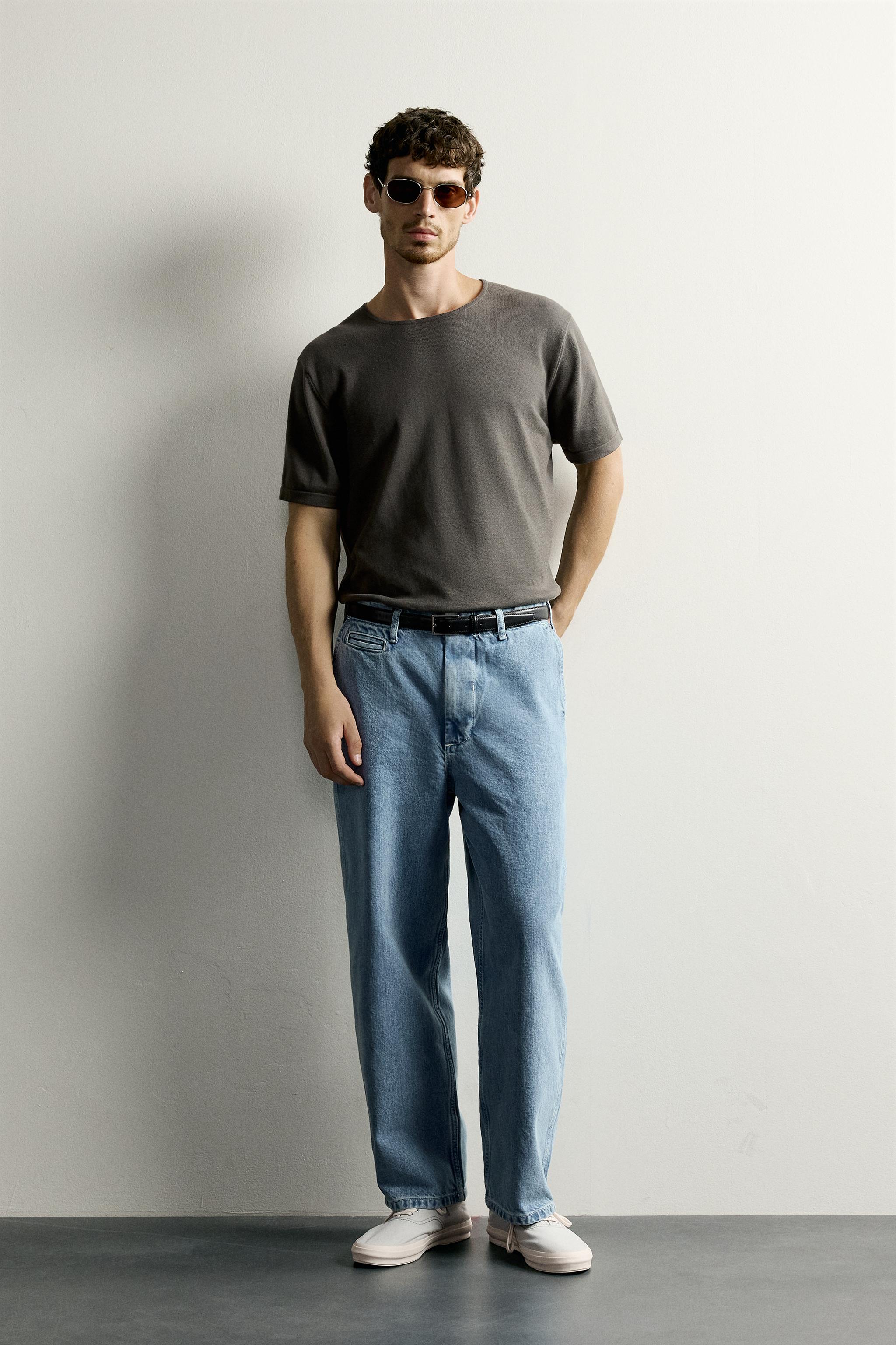 Zara REGULAR FIT ÖRGÜ T-SHIRT