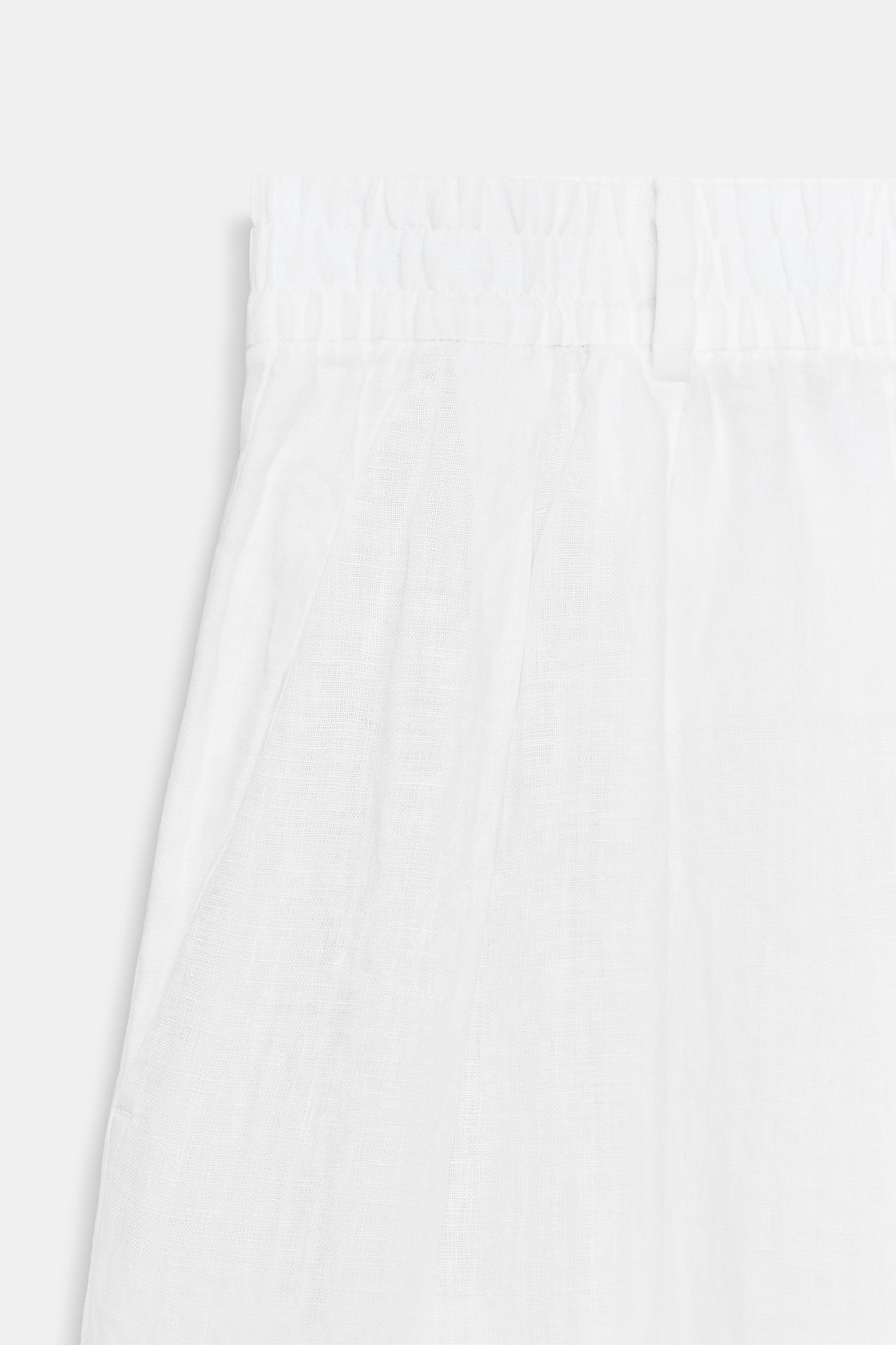 Zara ZW COLLECTION %100 KETEN PİLİLİ PANTOLON görsel 6