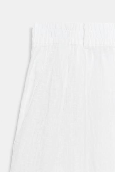100% LINEN PLEATED TROUSERS ZW COLLECTION - White by Zara - Image 5