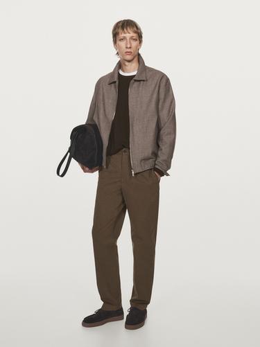 Zara Cotton blend jogger fit trousers - Brown