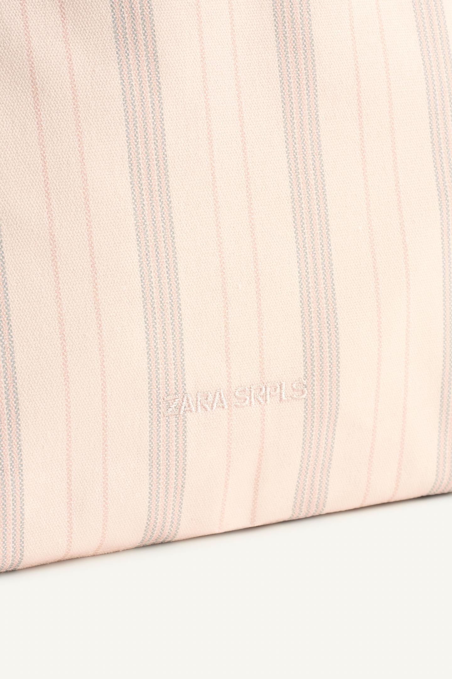 Детская сумка Zara Striped Shopper, цвет: Песочный / Коричневый — фото 8