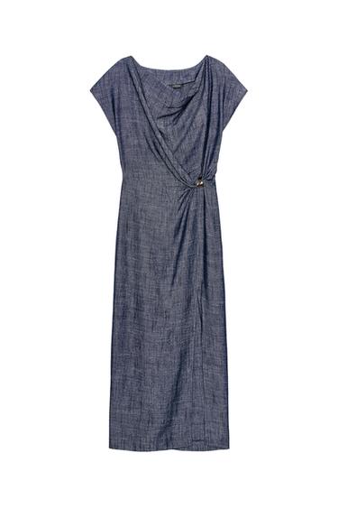 VESTIDO MIDI APLIQUE DORADO