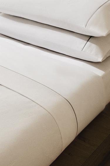 FLAT SHEET WITH PIQUÉ PIPING - Grey by Zara - Image 5