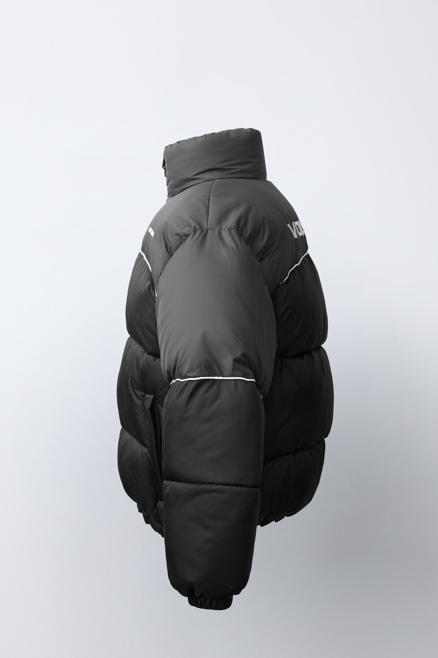 Детская куртка Zara Water-Repellent Contrast Quilted, цвет: Чёрный — фото 3
