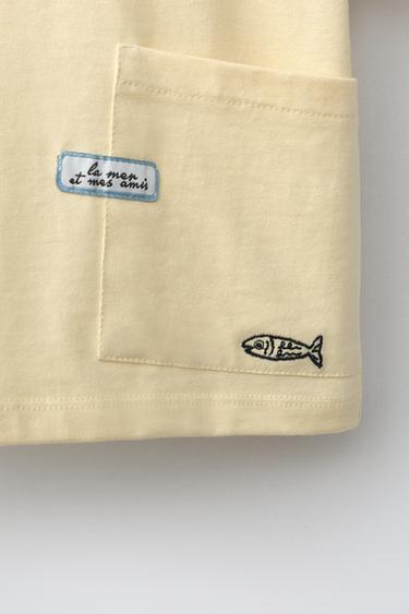SARDINE PRINT T-SHIRT - Light yellow by Zara - Image 3
