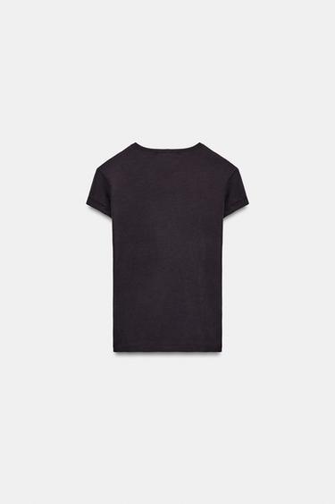 SHORT SLEEVE SLIM FIT T-SHIRT - Brown by Zara - Image 6