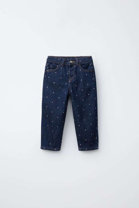 EMBROIDERED MON FIT DENIM - Blue by Zara - Image 0