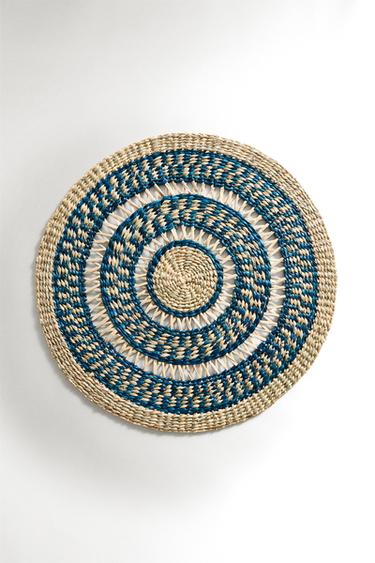 Zara ROUND COLORED WOVEN PLACEMAT - Blue - Image 0