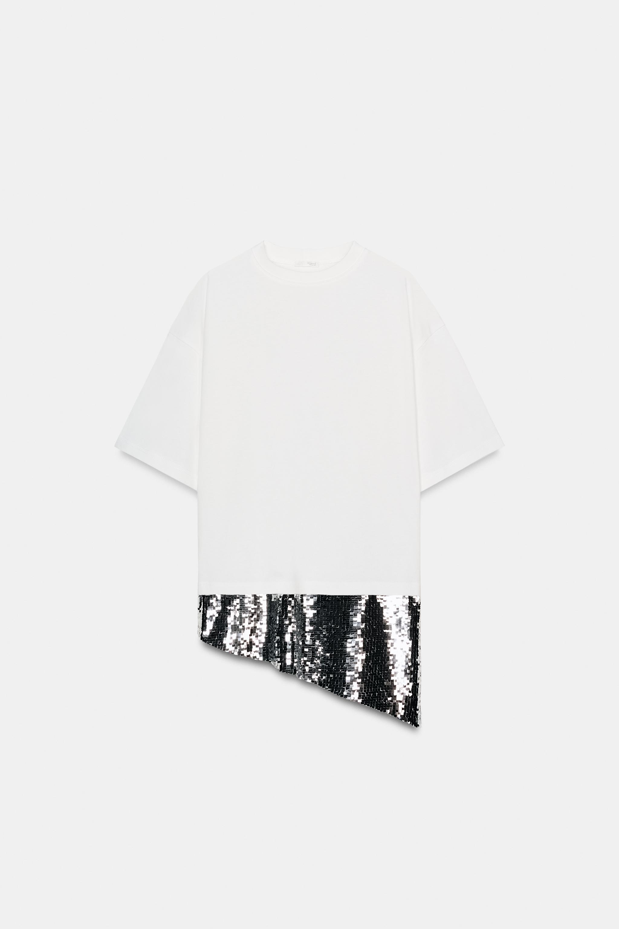 ASİMETRİK PULLU T-SHIRT - Görsel 5