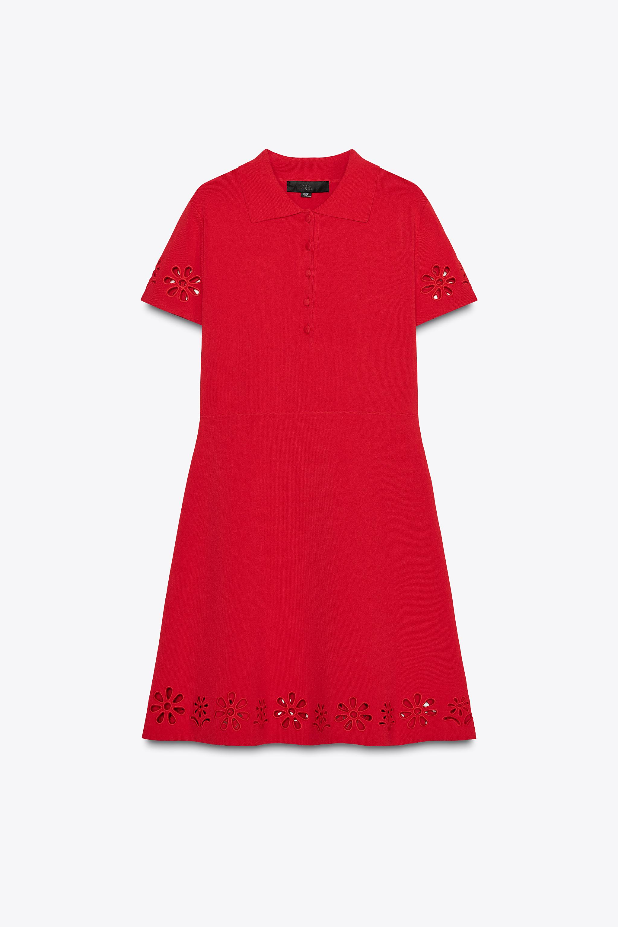 ショート丈ニットワンピース - レッド | ZARA Japan / 日本
