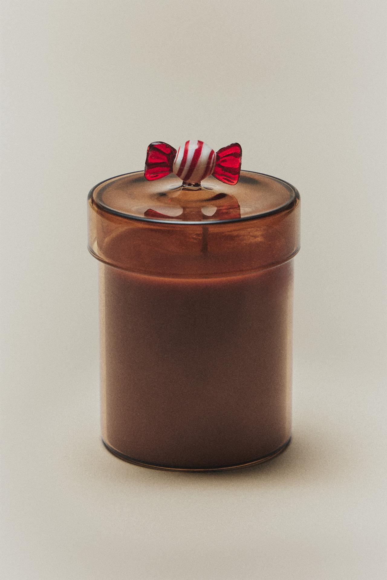 (220 G) BOROSILICATE GLASS SALTED CARAMEL SCENTED CANDLE — Cream