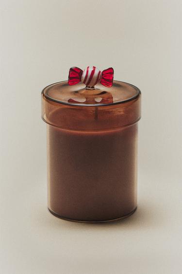 (220 G) BOROSILICATE GLASS SALTED CARAMEL SCENTED CANDLE — Cream 1