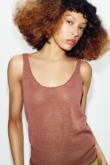TOP EN MAILLE À BRETELLES - MARSALA de Zara - Image 1