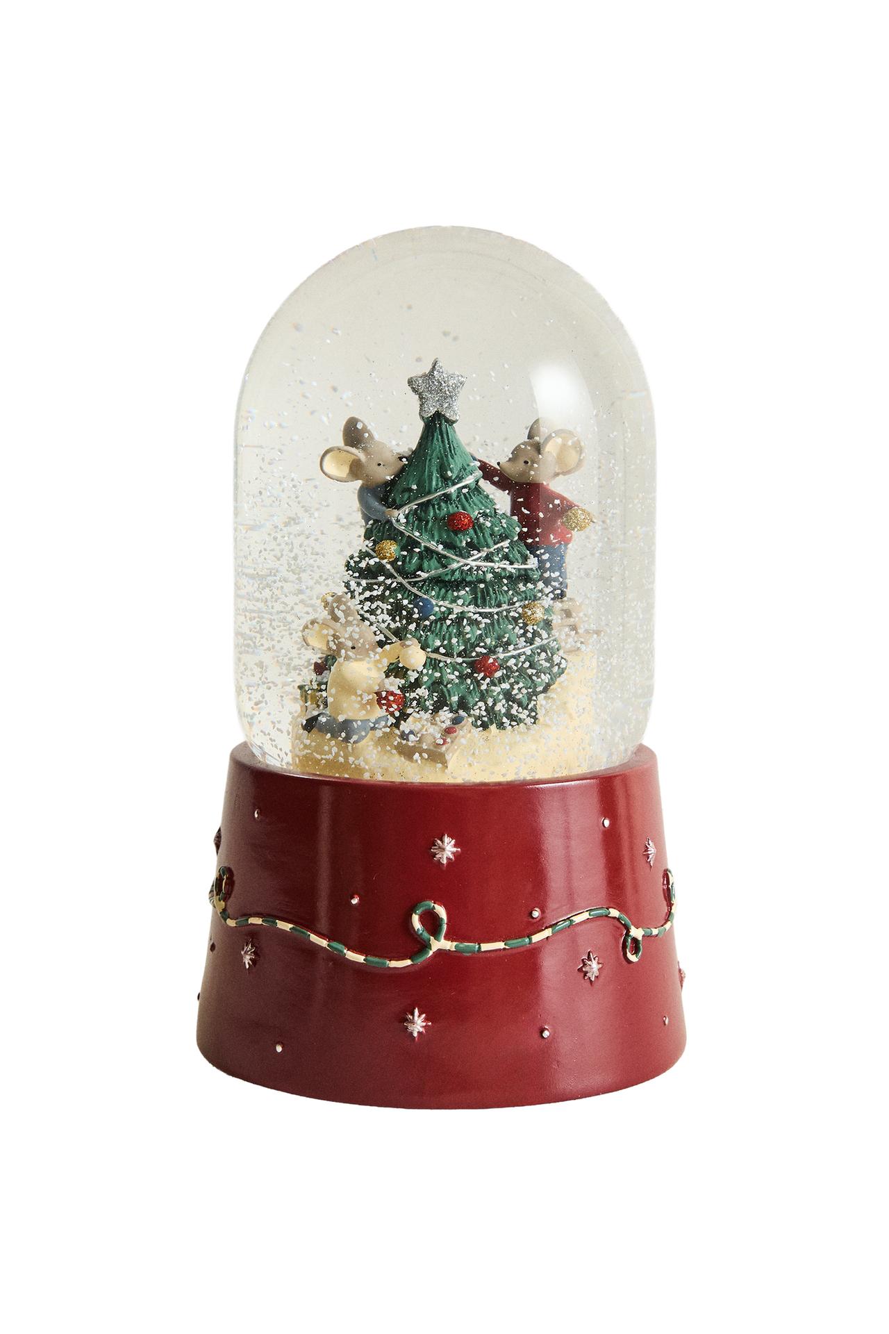CHRISTMAS TREE SNOW GLOBE ORNAMENT