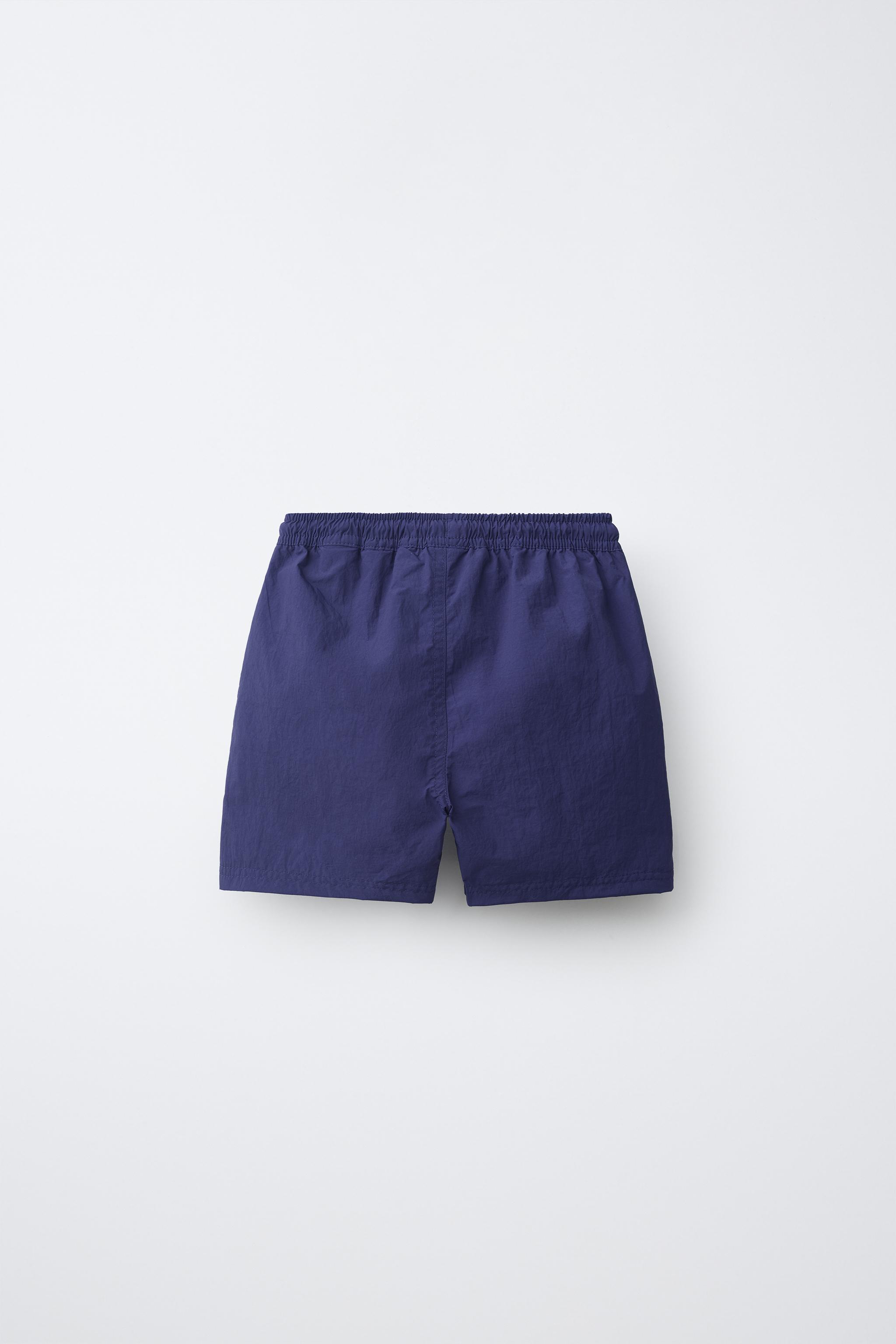 PLAIN NYLON SHORTS - Blue | ZARA United States