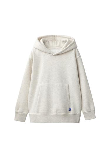 SWEAT UNI À CAPUCHE - Écru / Chiné de Zara