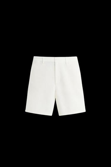 Zara RELAXED FIT SHORTS - White