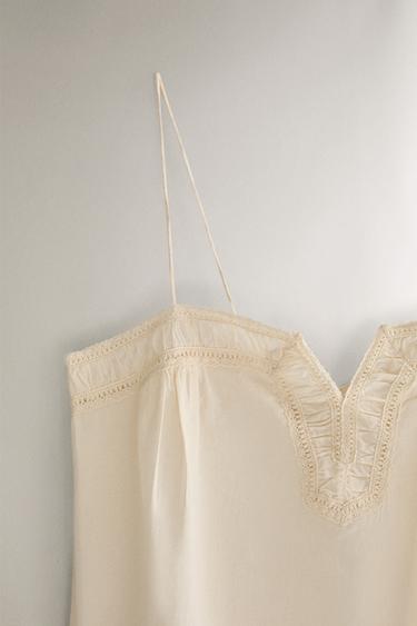 COTTON TOP WITH EMBROIDERY - Pink by Zara - Image 2