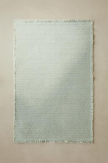 TAPIS DE BAIN ENTRÉLACÉ - Bleu / Vert de Zara