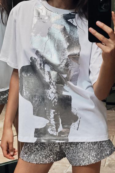 METALİK OVERSIZE T-SHIRT