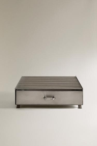 HOLZHALTER SCHUBLADE STAHL KAMIN - Silber von Zara