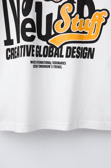 T-SHIRT WITH RAISED NY PRINT - White by Zara - Image 3