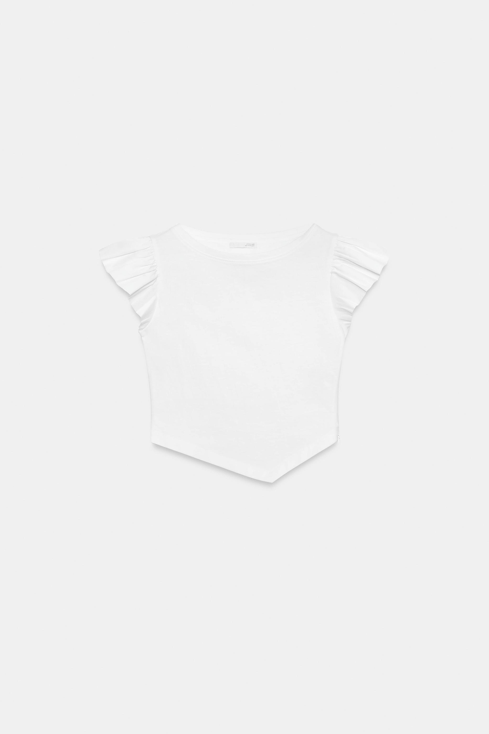 SHORT SLEEVE RUFFLE T-SHIRT