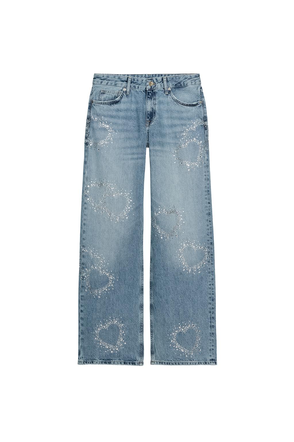 TRF LOW RISE SPARKLE WIDE LEG JEANS - image 4