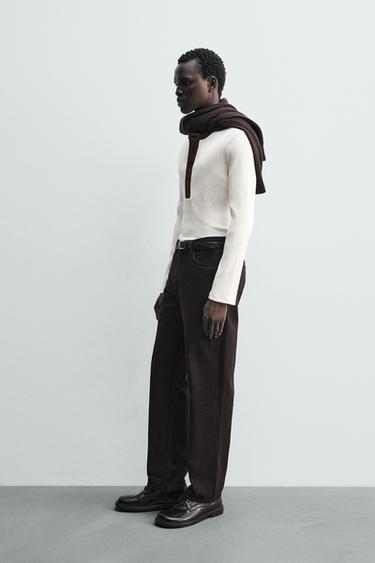 RIBBED HENLEY T-SHIRT - Oyster-white by Zara - Image 3